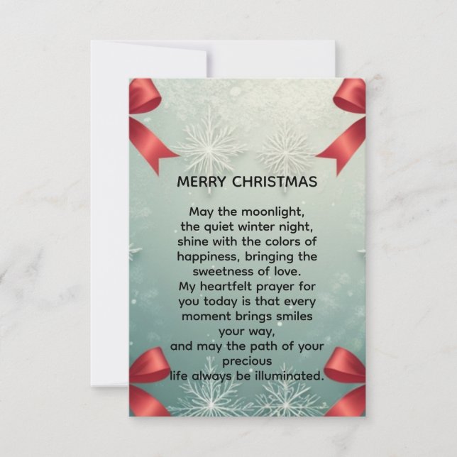 Elegant Winter Snowflake Frame with Red Bows Ankündigung (Vorderseite)