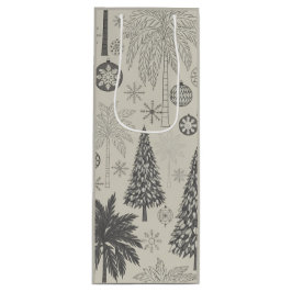 Elegant Winter Snowflake Monochromatic Christmas Geschenktüte Für Weinflaschen