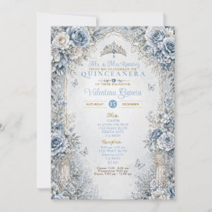 Elegant Winter Sweet 15 Quinceanera Einladung
