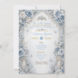 Elegant Winter Sweet 15 Quinceanera Einladung
