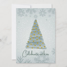 Elegant Winter themed Snow Xmas Tree Weihnachten Einladung