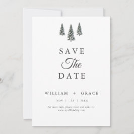 Elegant Winter Wonderland Snowboardfahren Hochzeit Save The Date