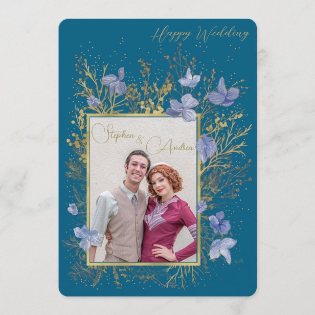 Elegant Wintry Foliage Winter Wedding Einladung (Vorderseite)