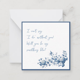 Elegant wirst du meine Blue Wedding Card sein Mitteilungskarte