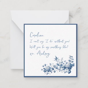 Elegant wirst du meine Blue Wedding Card sein Mitteilungskarte