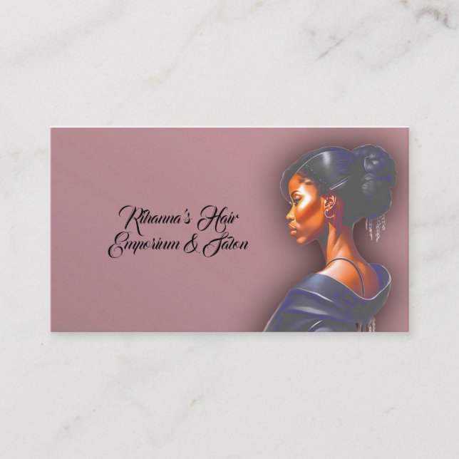 Elegant Woman Braid Hair Stylist Visitenkarte (Vorderseite)