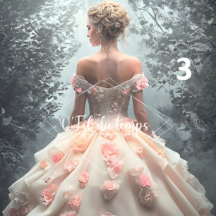 Elegant Woman in Opulent Ball Gown Seidenpapier