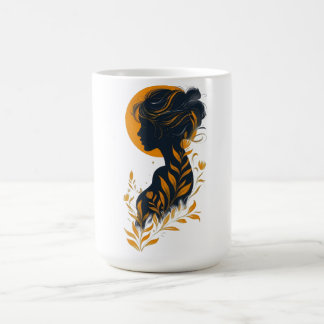 Elegant Woman Silhouette Art Mug Kaffeetasse