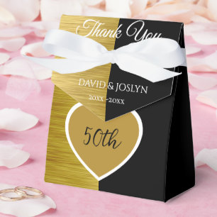Elegant Wood 50. Hochzeitstag Geschenkschachtel