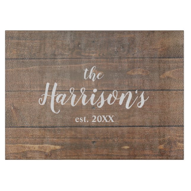 Elegant Wood Weddings Kitchen Custom Cutting Board Schneidebrett (Vorderseite)