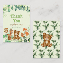 Elegant Woodland Animals Greenery Eucalyptus Mitteilungskarte