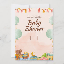 Elegant Woodland Baby Shower Einladung