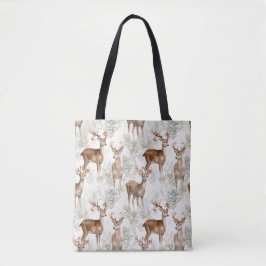 Elegant Woodland Deer Tote Bag - naturbelassen Ins Tasche