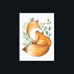 Elegant Woodland Fox Botanische Grünflächen Blätte Leinwanddruck<br><div class="desc">Dieses bezaubernde Design gehört zu unserer Kollektion FOREST FABLE. Es zeigt unsere originelle Aquarellbilder,  die einen niedlichen Babyfuchs und elegante botanische Blätter darstellen. Matching Artikel in unserem Shop verfügbar!</div>