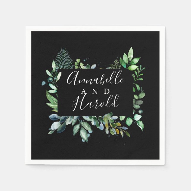 Elegant Woodland Greenerity Wedding Serviette (Vorderseite)