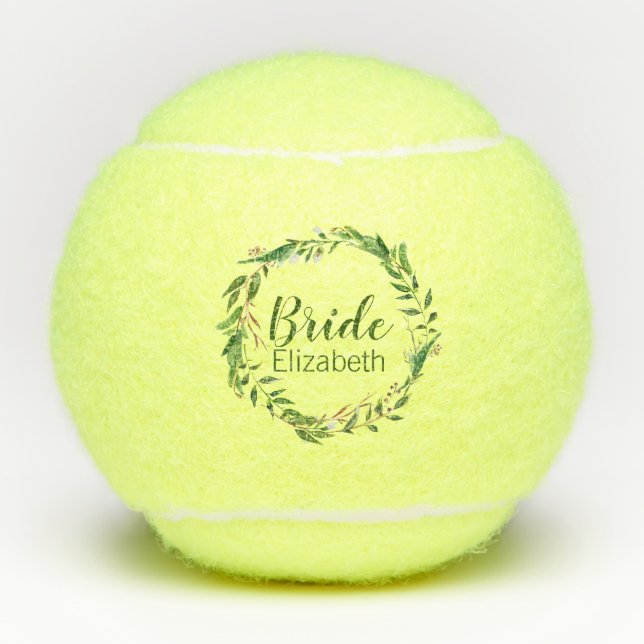 Elegant Wreath Bride Custom Wedding Party Gift Tennisbälle (Vorderseite)