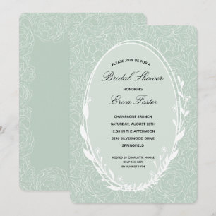 Elegant Wreath Floral Bridal Dusche Einladungen