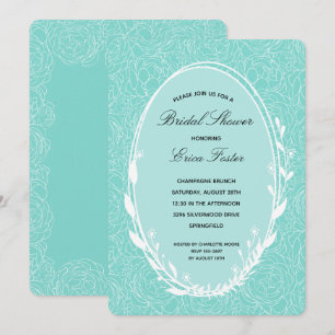 Elegant Wreath Floral Bridal Dusche Einladungen