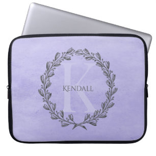 Elegant Wreath Monogram   Lila Laptop-Sieb Laptopschutzhülle