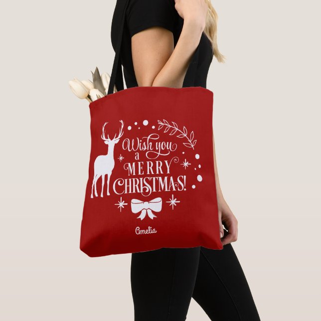 Elegant wünscht dir ein einfaches CHRISTMAS Monogr Tasche (Von Nahem)