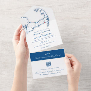 Elegant Wychmere Beach Club Wedding All In One Einladung