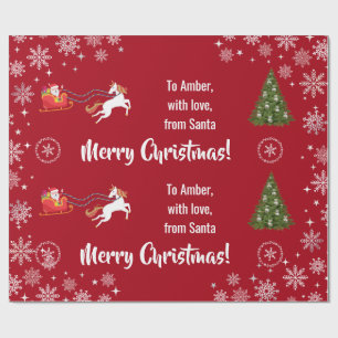 Elegant Xmas Sleigh Einhorn Persönlich machen Geschenkpapier