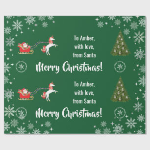 Elegant Xmas Sleigh Einhorn Persönlich machen Geschenkpapier