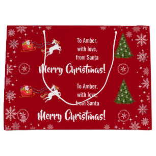 Elegant Xmas Sleigh Einhorn Persönlich machen Große Geschenktüte