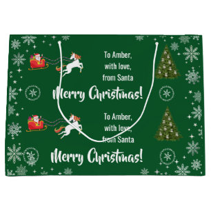 Elegant Xmas Sleigh Einhorn Persönlich machen Große Geschenktüte