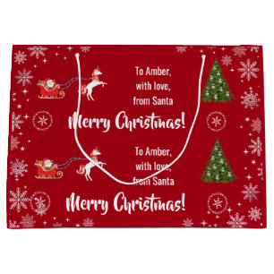 Elegant Xmas Sleigh Einhorn Persönlich machen Große Geschenktüte