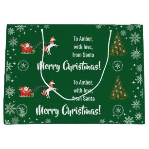 Elegant Xmas Sleigh Einhorn Persönlich machen Große Geschenktüte