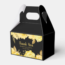Elegant Yellow and Gold Flowers Sweet Sixteen