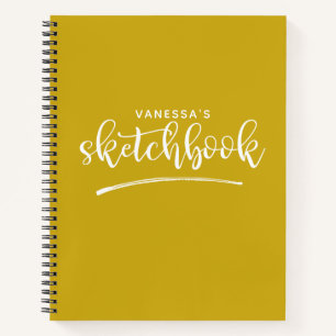 Elegant Yellow Artist Sketchbook Notizbuch