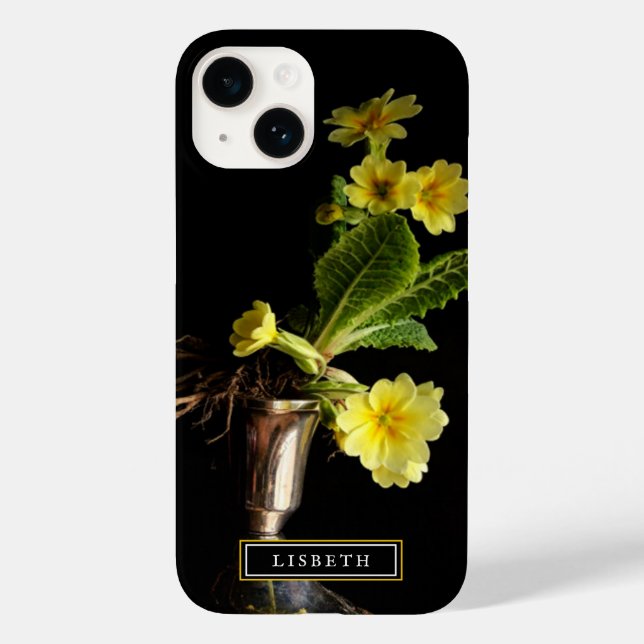 Elegant Yellow Floral iPhone Case (Rückseite)