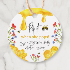Elegant Yellow Honey Bee Floral Baby Shower Gesche Geschenkanhänger