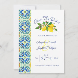 Elegant Yellow Lemon Wedding Save the Date Card Einladung