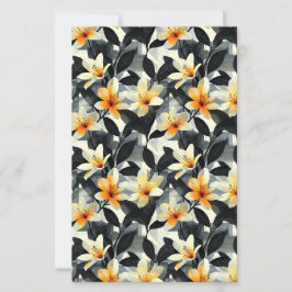 Elegant Yellow Lily Flowers Scrapbook Paper