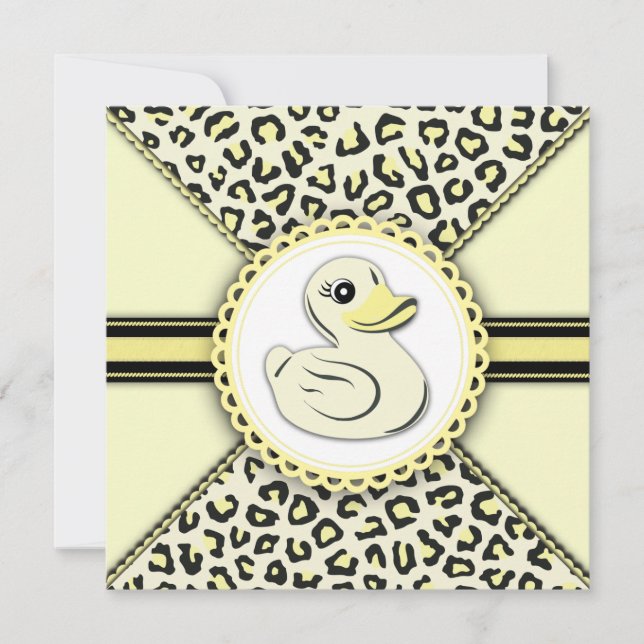 Elegant Yellow Rubber Duck Baby Shower Einladung (Vorderseite)