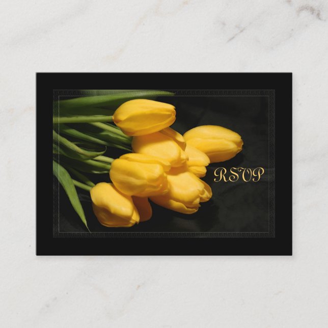 Elegant Yellow Tulip UAWG Wedding Card Begleitkarte (Vorderseite)