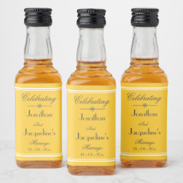 Elegant Yellow Wedding Individuellen Namens Chic M Alkoholflaschenetikett
