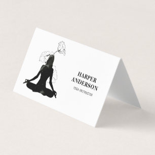 Elegant Yoga Instructor   Minimal floral Visitenkarten
