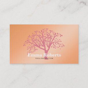Elegant Yoga Instructor Rose Gold Tree Visitenkarte