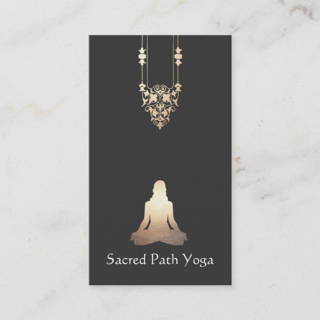 Elégant Yoga méditation Pose Carte de visite (Devant)