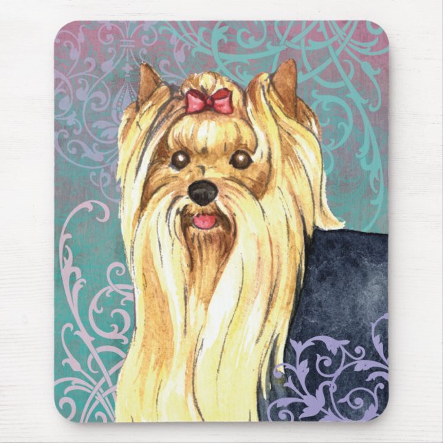 Elegant Yorkie Mousepad (Vorne)
