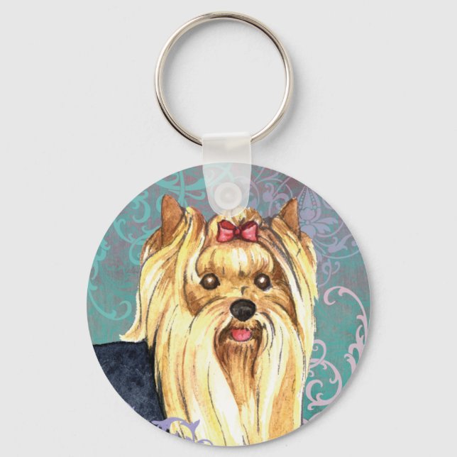 Elegant Yorkie Schlüsselanhänger (Vorderseite)