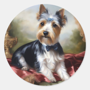 Elegant Yorkshire Terrier Beauty Runder Aufkleber