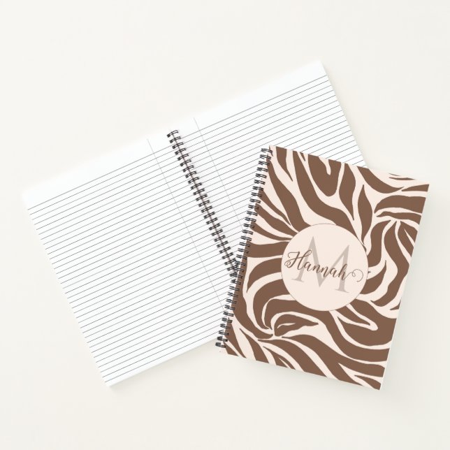 Elegant Zebra Mocha Pattern Notizbuch (Innenseite)