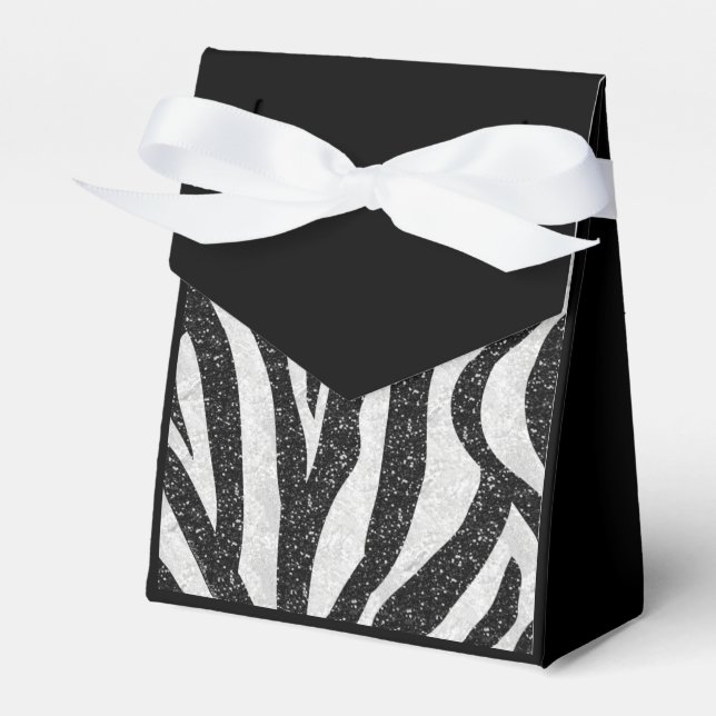 Elegant Zebra Print Favor Box Geschenkschachtel (Vorderseite)
