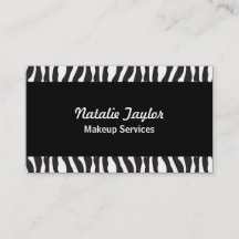 Elégant Zebra Print Maquillage Artiste Cartes de v