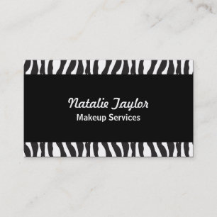 Elégant Zebra Print Maquillage Artiste Cartes de v